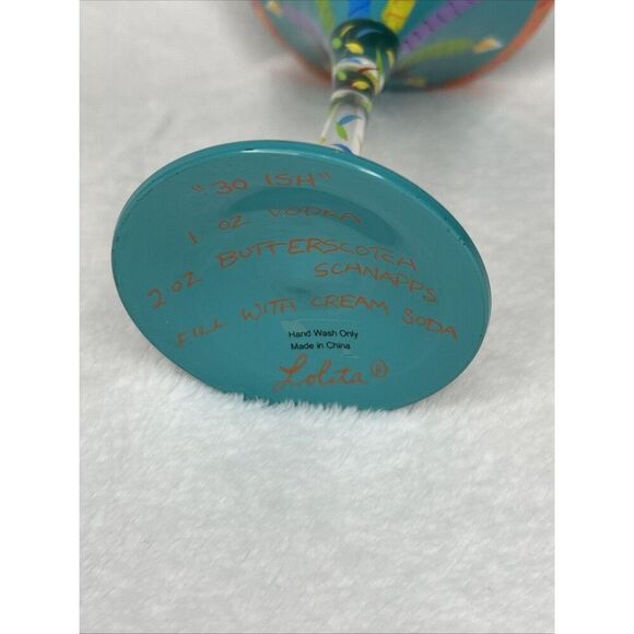 Lolita Hand Painted “30 Ish” Birthday Martini Glass With Recipe on Bottom - Picture 4 of 4